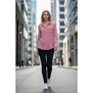 Michel Design Long Sleeve Bouse Pink Size M